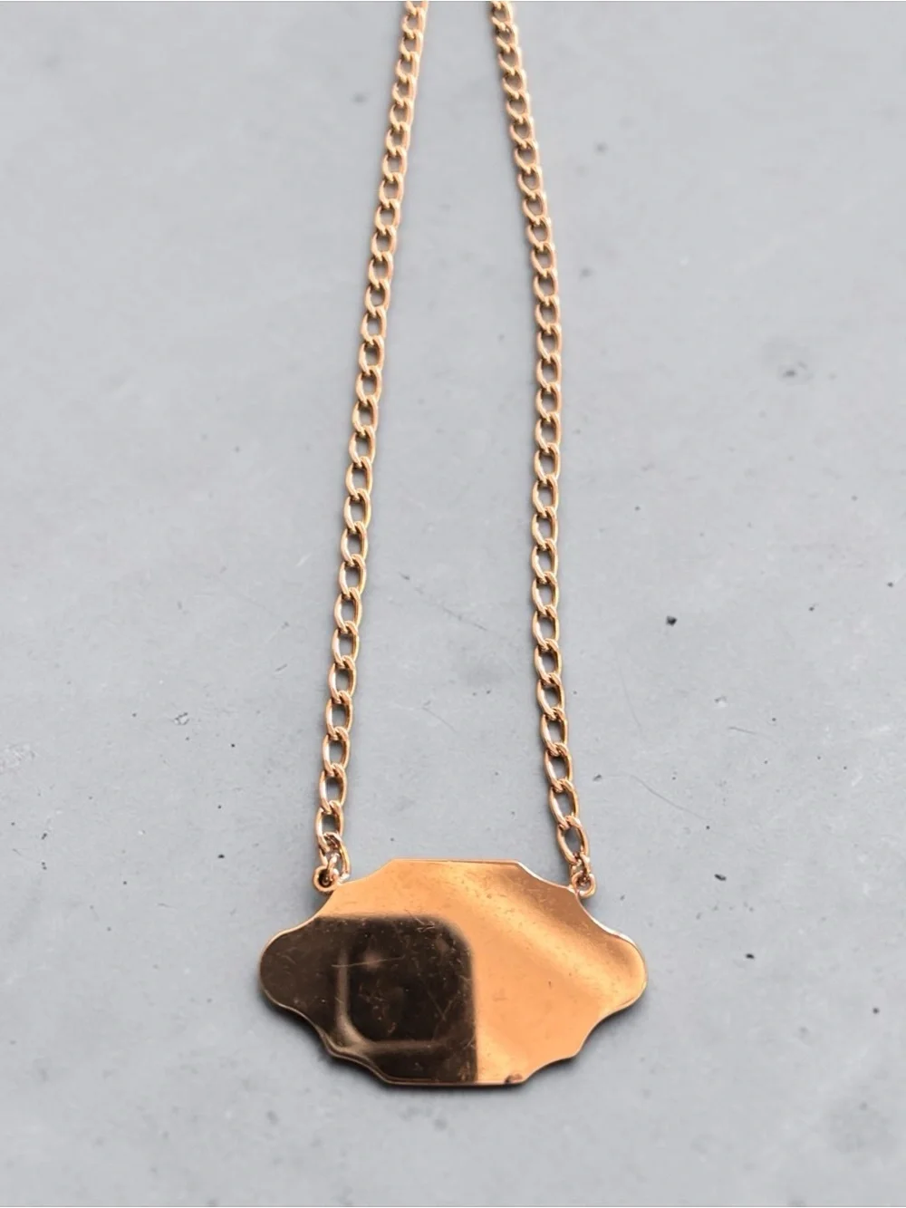 AUTHENTIC CHANEL CC Mirror Pendant Silver Necklace